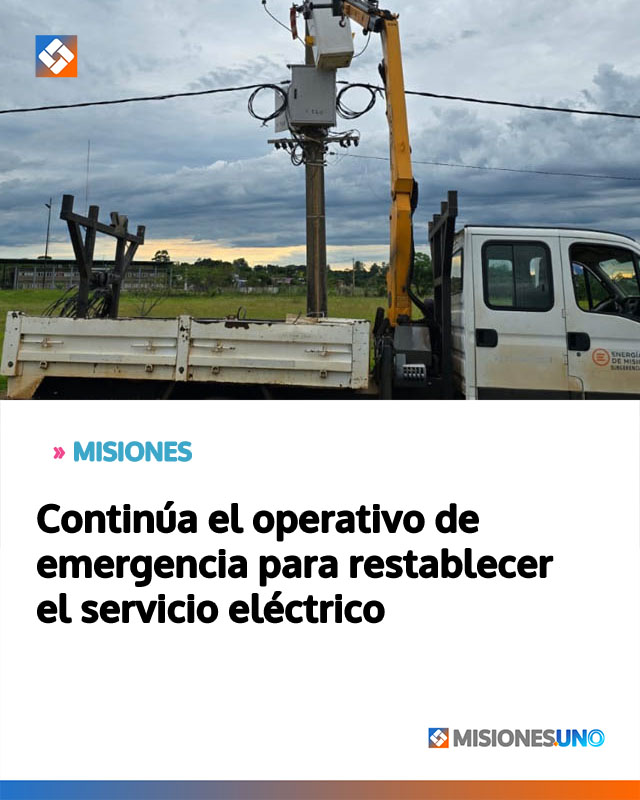 Continúa el operativo de emergencia para restablecer el servicio eléctrico