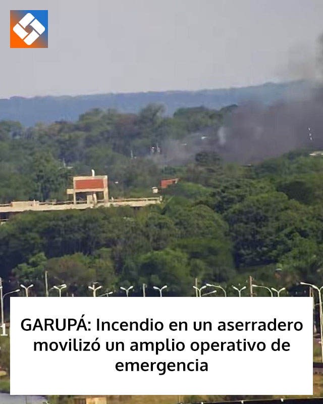 GARUPÁ: Incendio en un aserradero movilizó un amplio operativo de emergencia
