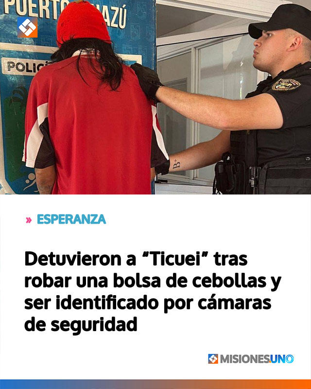 Detuvieron a “Ticuei” tras robar una bolsa de cebollas y ser identificado por cámaras de seguridad
