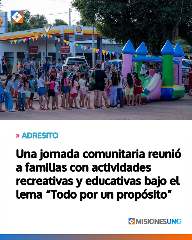 Una jornada comunitaria reunió a familias con actividades recreativas y educativas bajo el lema “Todo por un propósito”